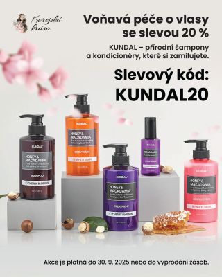 Další měsíc - další akce! 🌸 V září jsme si pro vás připravili slevu 20 % na produkty značky KUNDAL. 💕 Objevte voňavé...